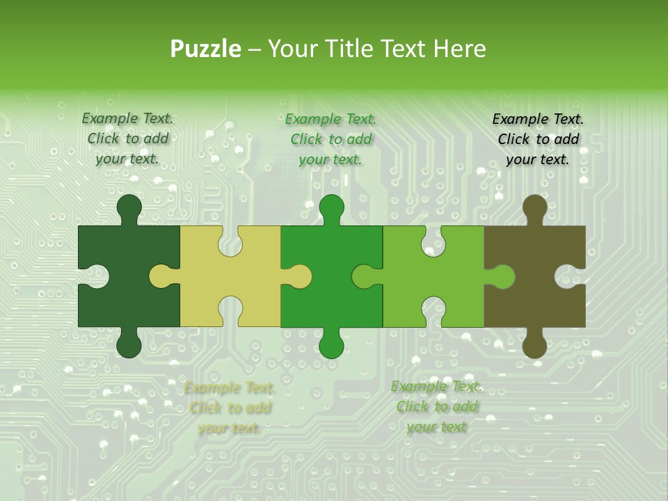 Green Circuit Board Without Components. PowerPoint Template