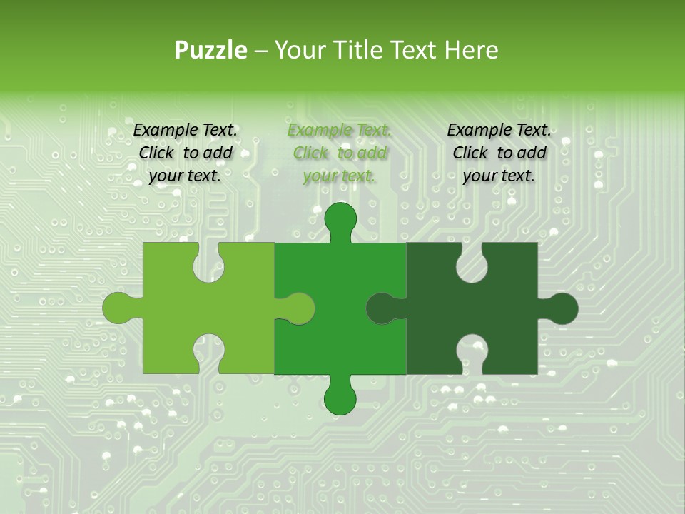 Green Circuit Board Without Components. PowerPoint Template