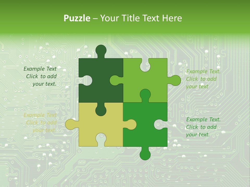 Green Circuit Board Without Components. PowerPoint Template