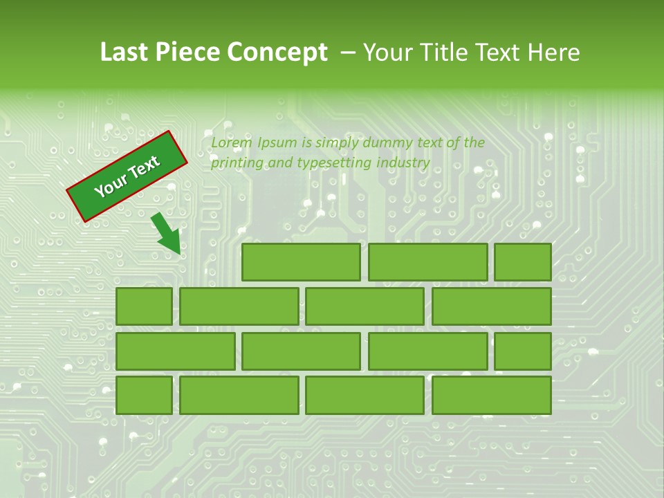Green Circuit Board Without Components. PowerPoint Template