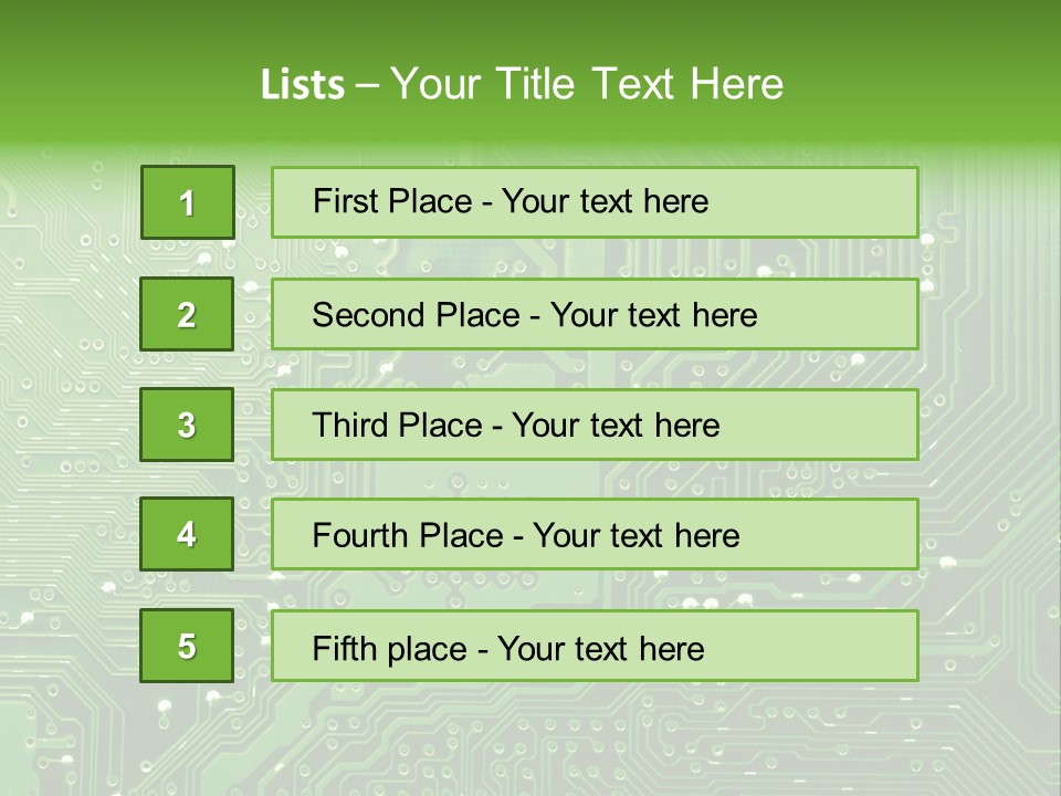 Green Circuit Board Without Components. PowerPoint Template