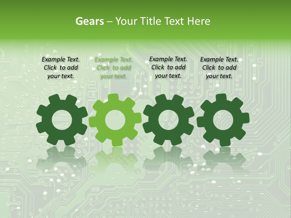 Green Circuit Board Without Components. PowerPoint Template