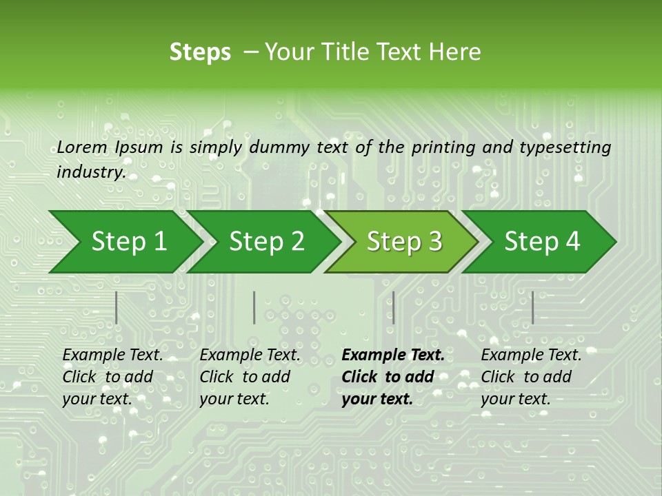 Green Circuit Board Without Components. PowerPoint Template