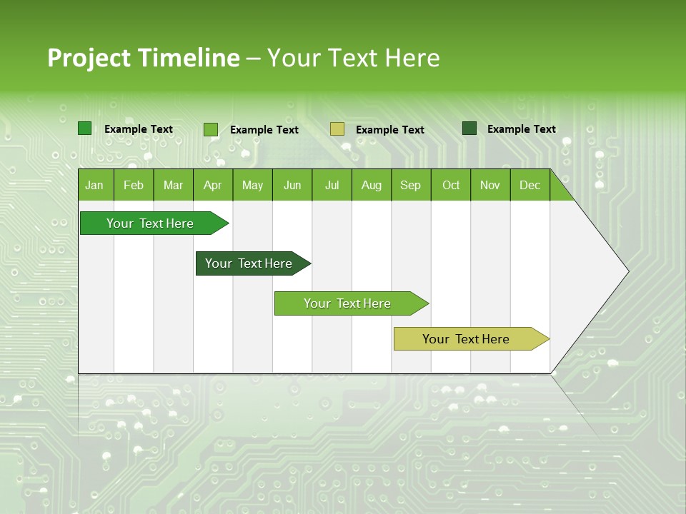 Green Circuit Board Without Components. PowerPoint Template
