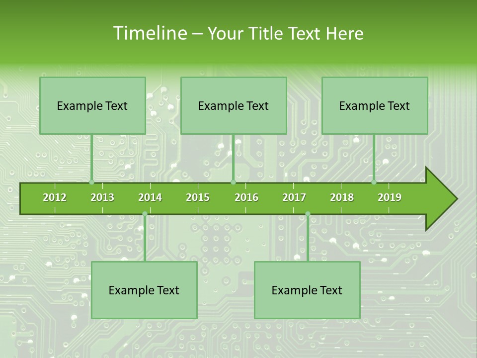 Green Circuit Board Without Components. PowerPoint Template