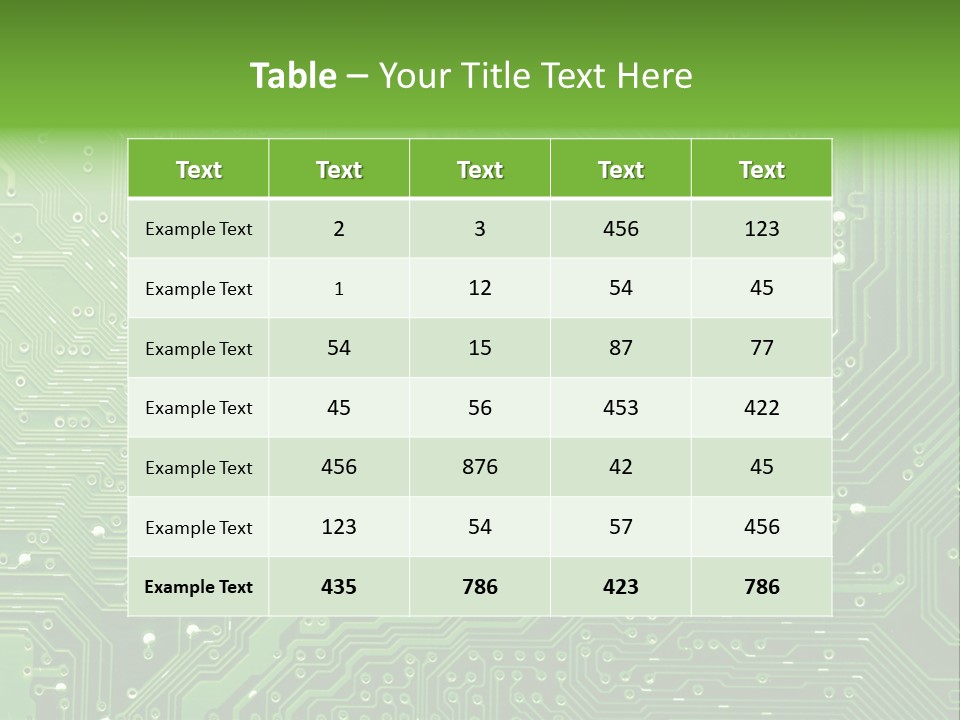 Green Circuit Board Without Components. PowerPoint Template