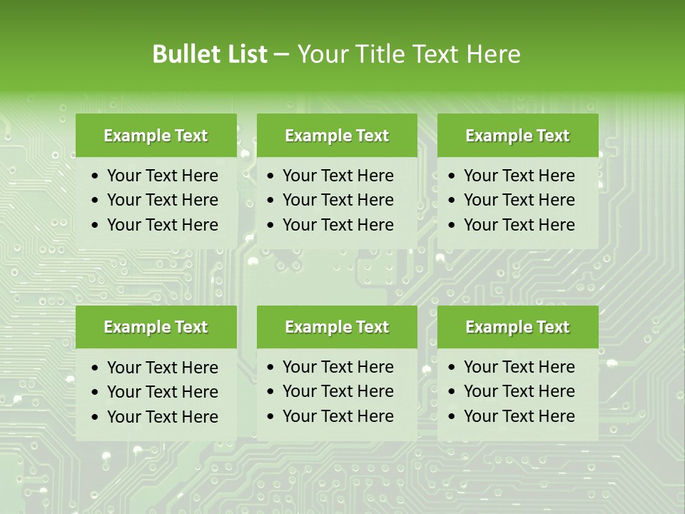 Green Circuit Board Without Components. PowerPoint Template