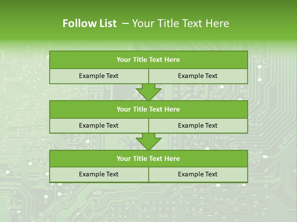 Green Circuit Board Without Components. PowerPoint Template