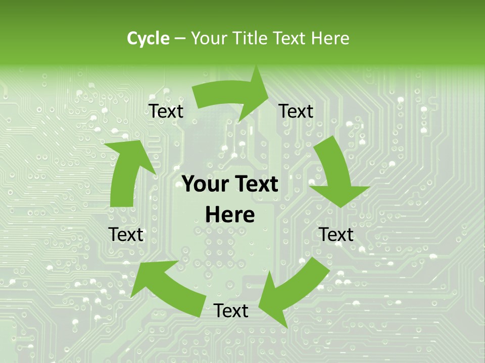 Green Circuit Board Without Components. PowerPoint Template