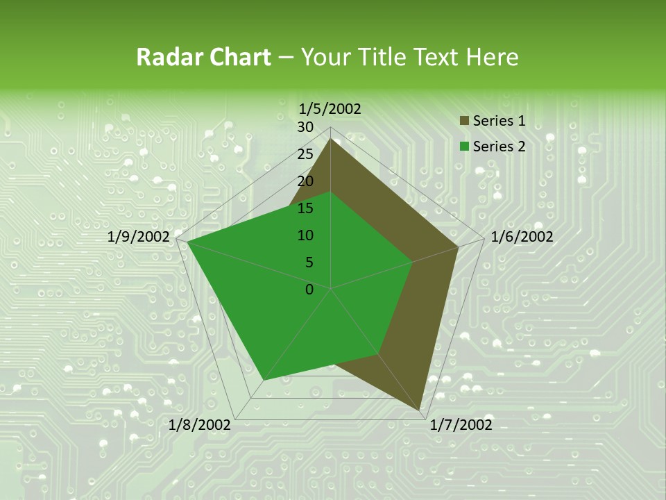 Green Circuit Board Without Components. PowerPoint Template