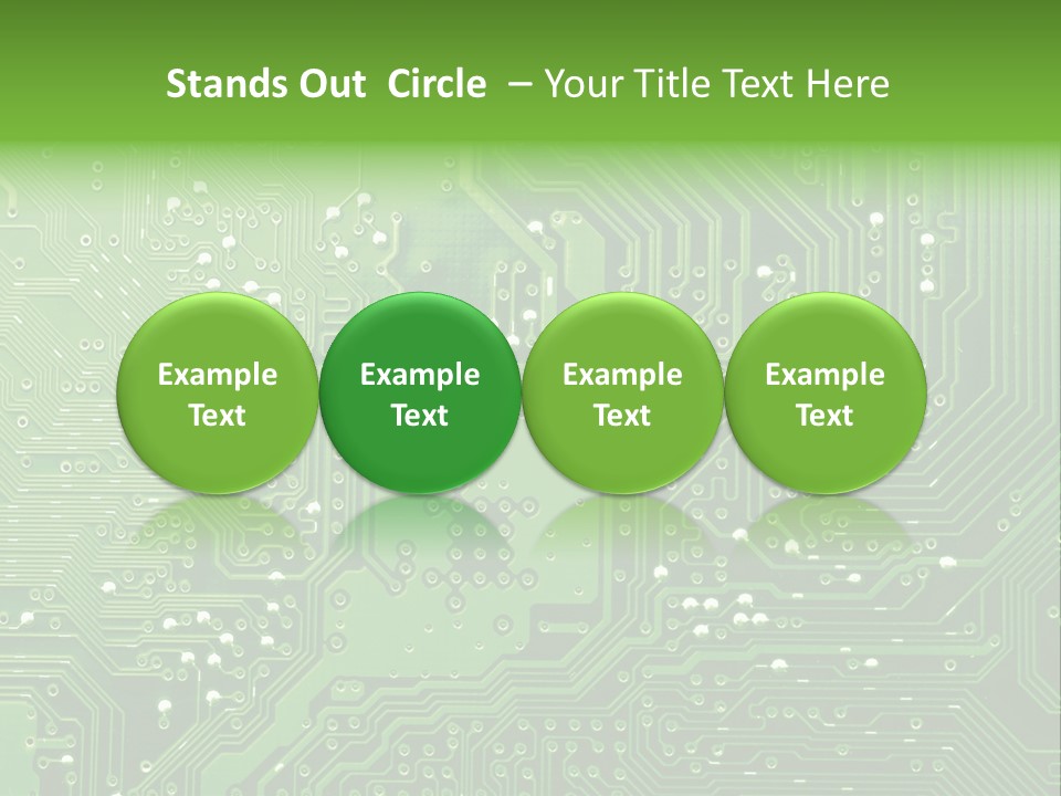Green Circuit Board Without Components. PowerPoint Template
