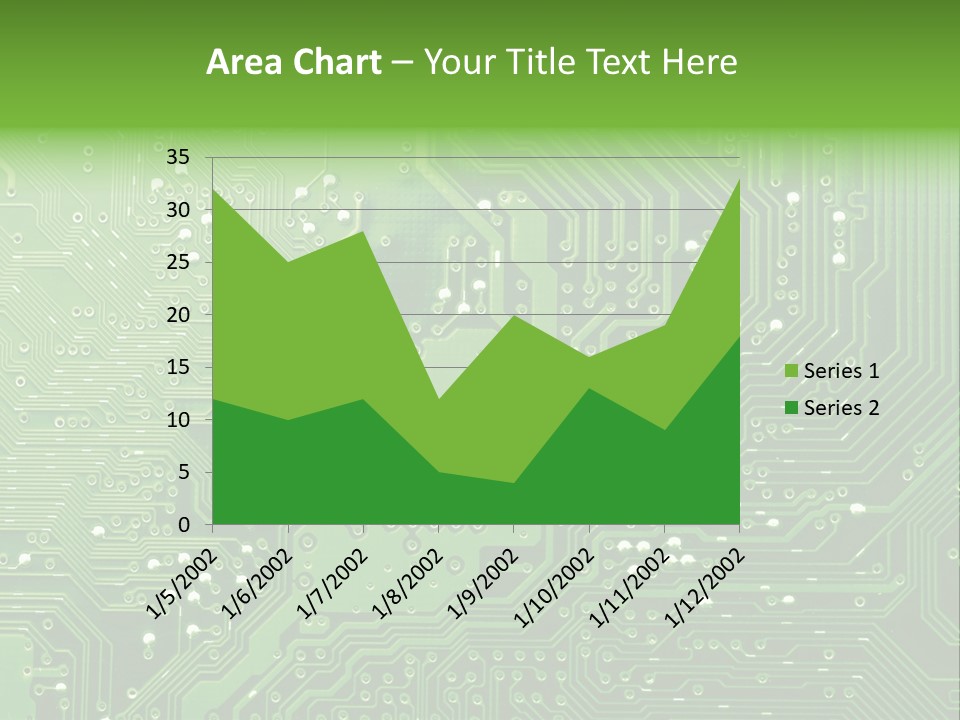Green Circuit Board Without Components. PowerPoint Template