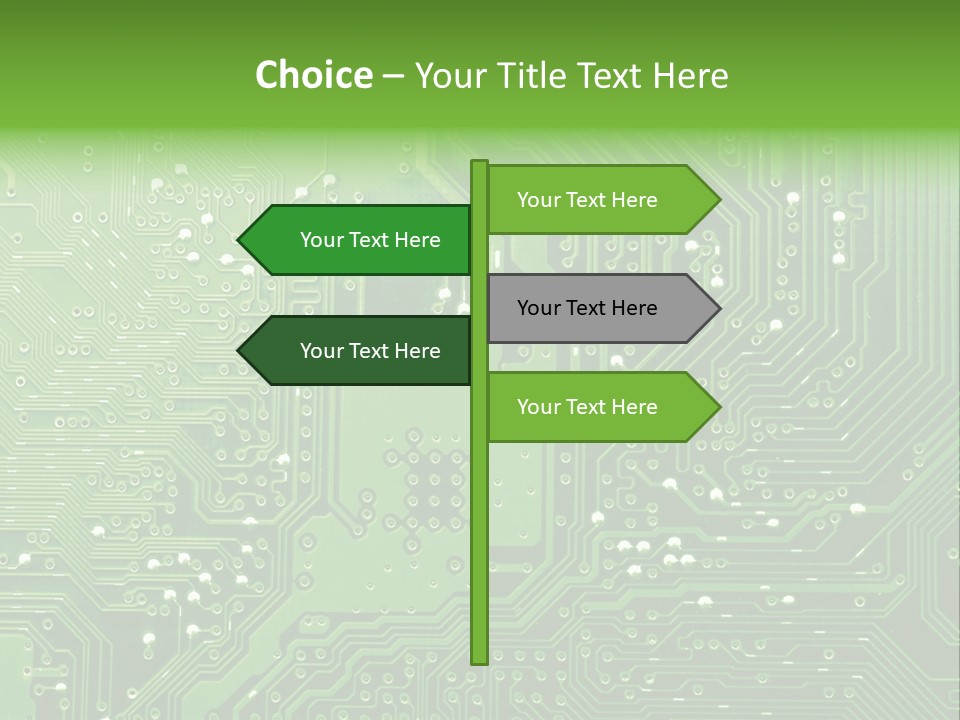 Green Circuit Board Without Components. PowerPoint Template