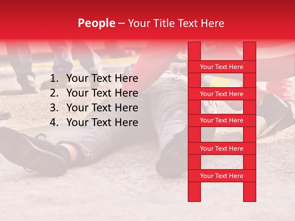 Dead Man On The Ground And Paramedic PowerPoint Template