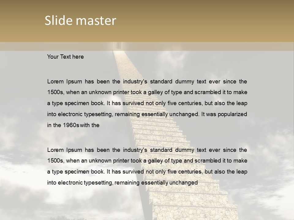 A Concept Of Journey To Higher Quality Of Life. Can Be Applied To Illustrate A Road To Success Or A Way To The Next Life. PowerPoint Template