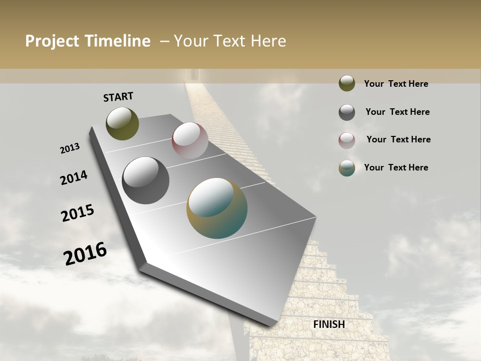 A Concept Of Journey To Higher Quality Of Life. Can Be Applied To Illustrate A Road To Success Or A Way To The Next Life. PowerPoint Template