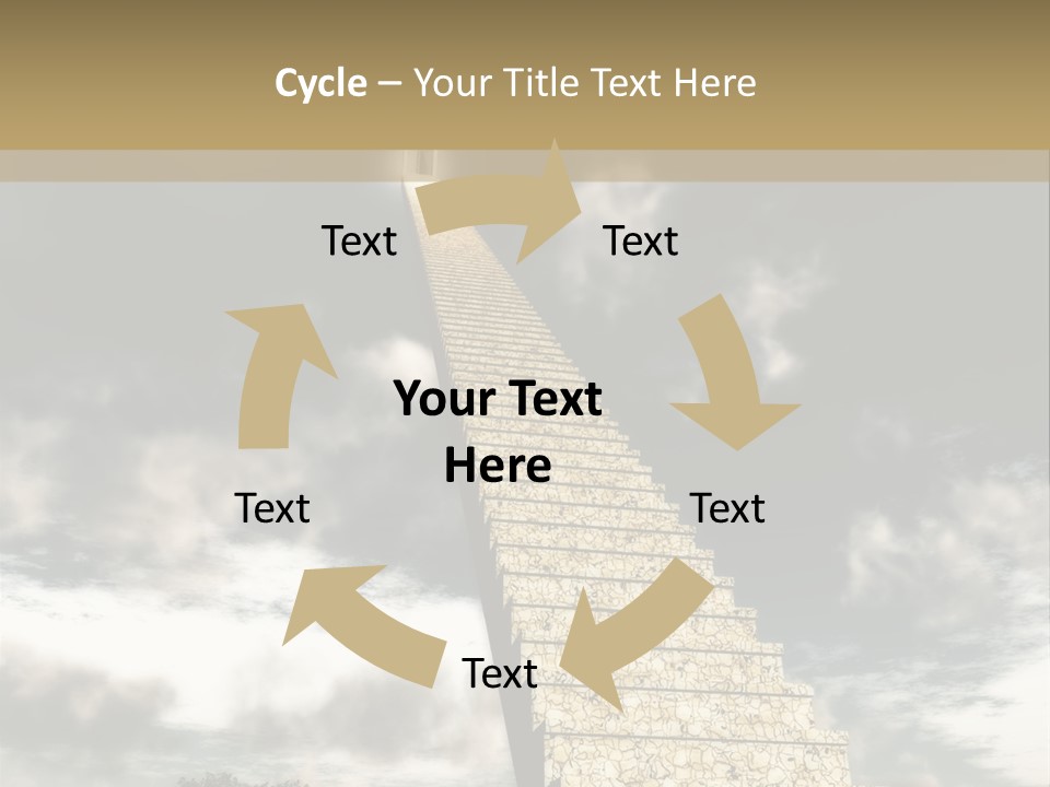 A Concept Of Journey To Higher Quality Of Life. Can Be Applied To Illustrate A Road To Success Or A Way To The Next Life. PowerPoint Template