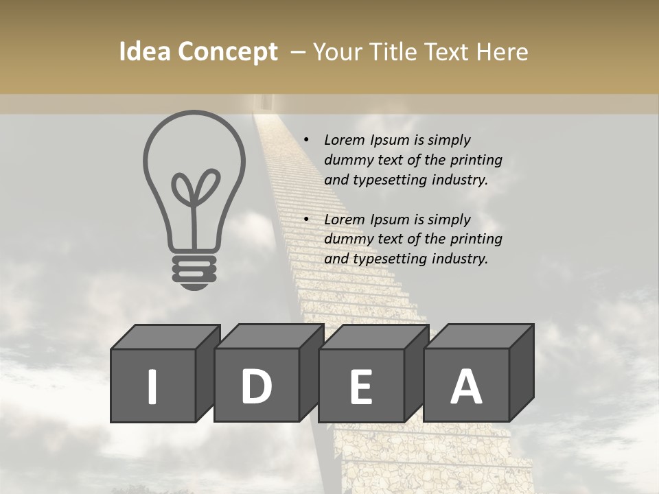 A Concept Of Journey To Higher Quality Of Life. Can Be Applied To Illustrate A Road To Success Or A Way To The Next Life. PowerPoint Template