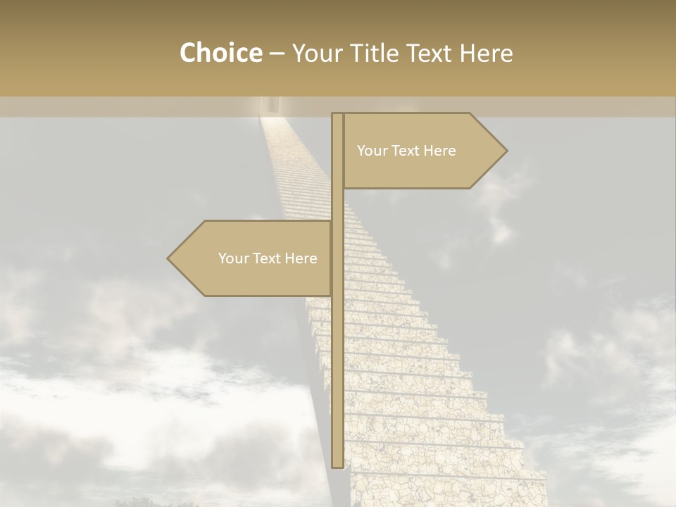 A Concept Of Journey To Higher Quality Of Life. Can Be Applied To Illustrate A Road To Success Or A Way To The Next Life. PowerPoint Template