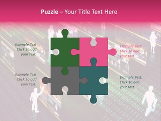 Virtual Life Illustrated With People Doing Activity In Futuristic Virtual World. PowerPoint Template