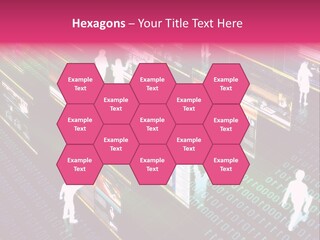Virtual Life Illustrated With People Doing Activity In Futuristic Virtual World. PowerPoint Template