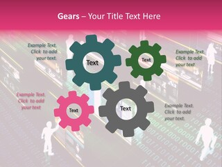 Virtual Life Illustrated With People Doing Activity In Futuristic Virtual World. PowerPoint Template