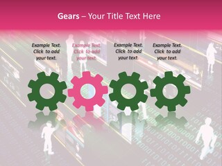Virtual Life Illustrated With People Doing Activity In Futuristic Virtual World. PowerPoint Template