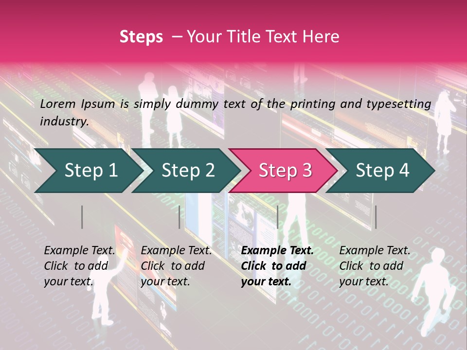 Virtual Life Illustrated With People Doing Activity In Futuristic Virtual World. PowerPoint Template