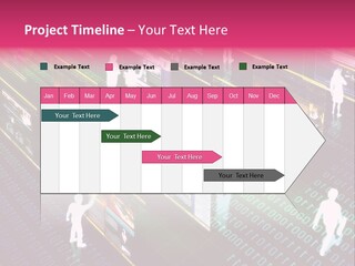 Virtual Life Illustrated With People Doing Activity In Futuristic Virtual World. PowerPoint Template