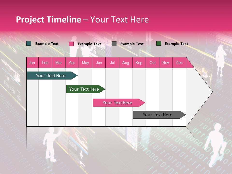 Virtual Life Illustrated With People Doing Activity In Futuristic Virtual World. PowerPoint Template