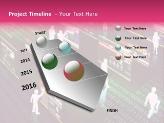 Virtual Life Illustrated With People Doing Activity In Futuristic Virtual World. PowerPoint Template