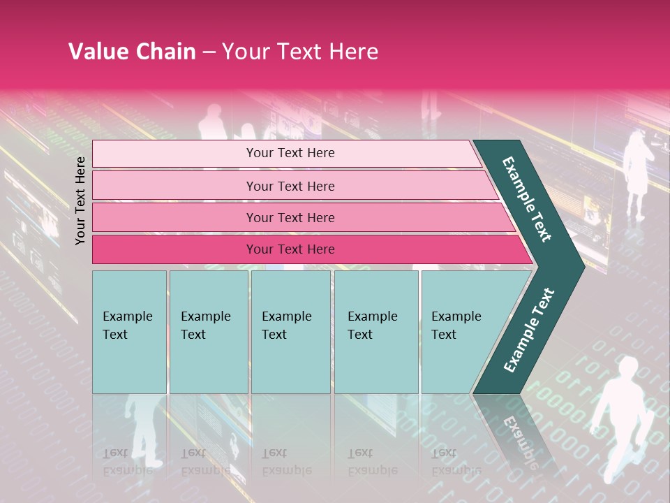 Virtual Life Illustrated With People Doing Activity In Futuristic Virtual World. PowerPoint Template