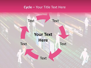Virtual Life Illustrated With People Doing Activity In Futuristic Virtual World. PowerPoint Template