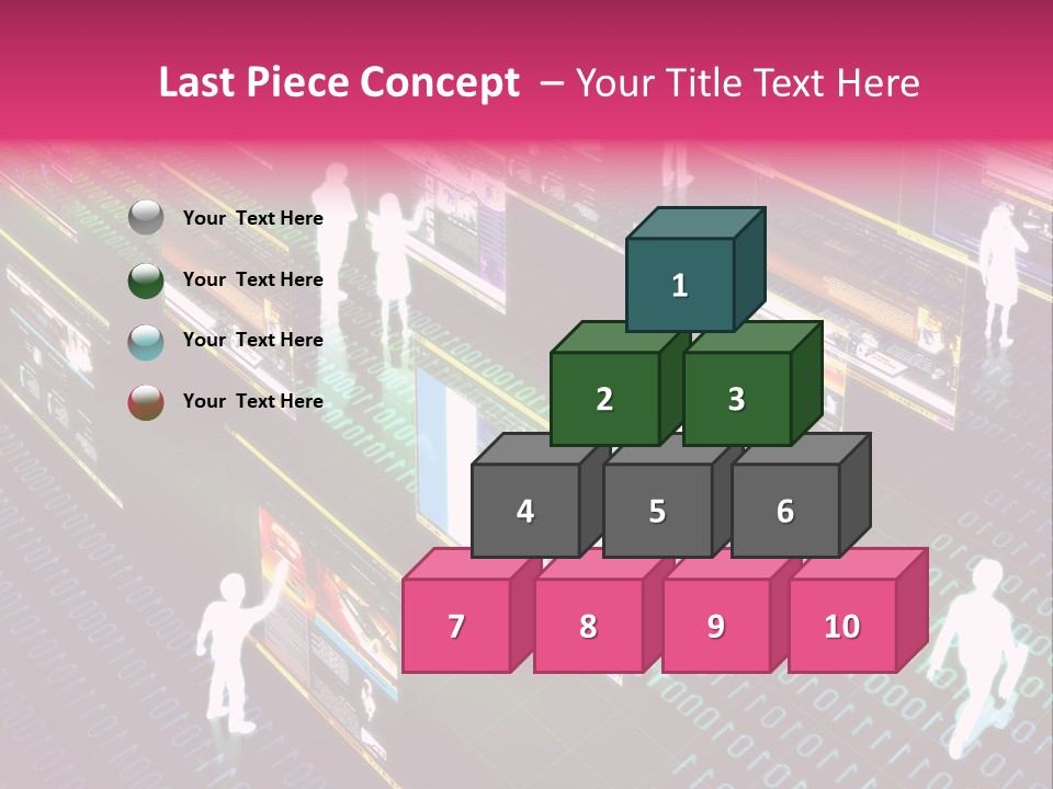 Virtual Life Illustrated With People Doing Activity In Futuristic Virtual World. PowerPoint Template