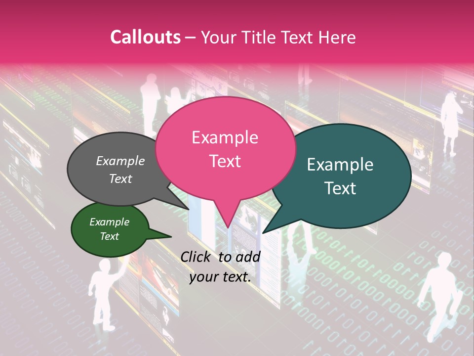 Virtual Life Illustrated With People Doing Activity In Futuristic Virtual World. PowerPoint Template