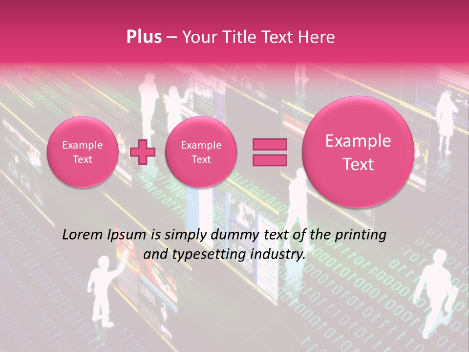 Virtual Life Illustrated With People Doing Activity In Futuristic Virtual World. PowerPoint Template