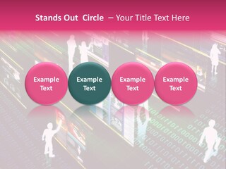 Virtual Life Illustrated With People Doing Activity In Futuristic Virtual World. PowerPoint Template