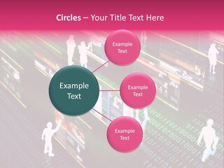 Virtual Life Illustrated With People Doing Activity In Futuristic Virtual World. PowerPoint Template