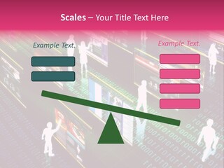 Virtual Life Illustrated With People Doing Activity In Futuristic Virtual World. PowerPoint Template