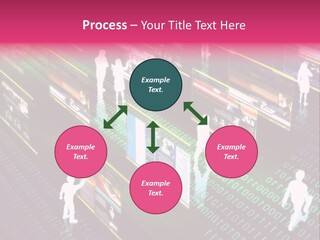 Virtual Life Illustrated With People Doing Activity In Futuristic Virtual World. PowerPoint Template
