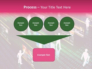 Virtual Life Illustrated With People Doing Activity In Futuristic Virtual World. PowerPoint Template