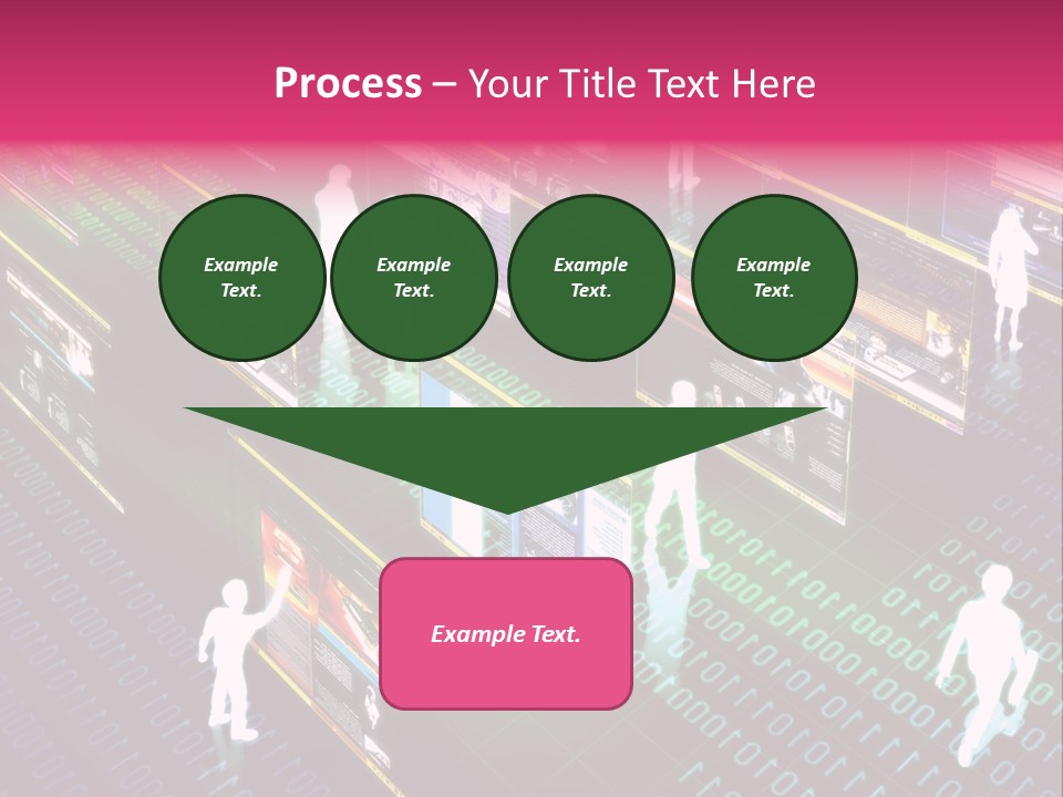 Virtual Life Illustrated With People Doing Activity In Futuristic Virtual World. PowerPoint Template