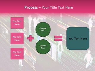 Virtual Life Illustrated With People Doing Activity In Futuristic Virtual World. PowerPoint Template