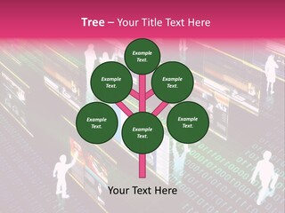 Virtual Life Illustrated With People Doing Activity In Futuristic Virtual World. PowerPoint Template