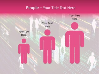 Virtual Life Illustrated With People Doing Activity In Futuristic Virtual World. PowerPoint Template