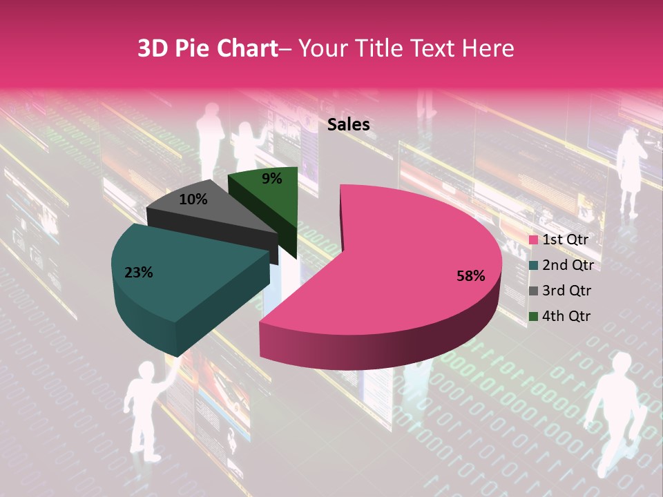 Virtual Life Illustrated With People Doing Activity In Futuristic Virtual World. PowerPoint Template