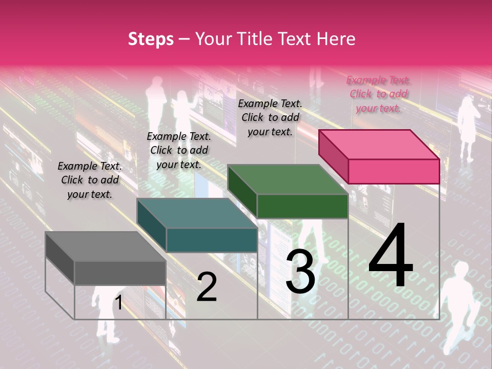 Virtual Life Illustrated With People Doing Activity In Futuristic Virtual World. PowerPoint Template