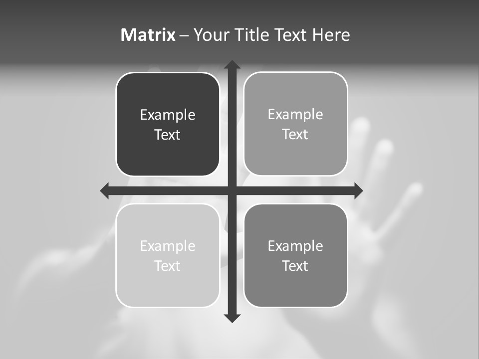 Woman Hands. Shallow Dof. Black And White Concept. PowerPoint Template