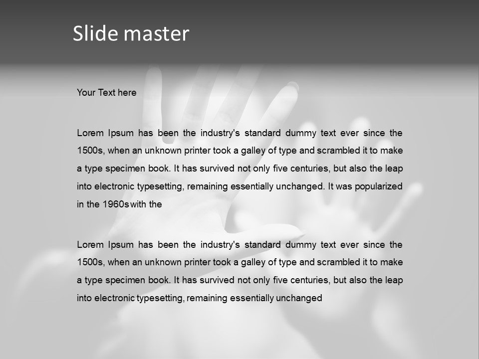 Woman Hands. Shallow Dof. Black And White Concept. PowerPoint Template