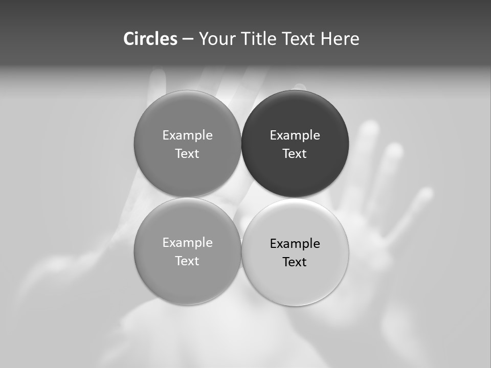 Woman Hands. Shallow Dof. Black And White Concept. PowerPoint Template